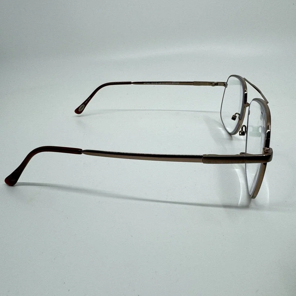 Konishi Eyeglasses Frames‎ KF7441 55-18-140 Satin Brown Flex Titianium H9705